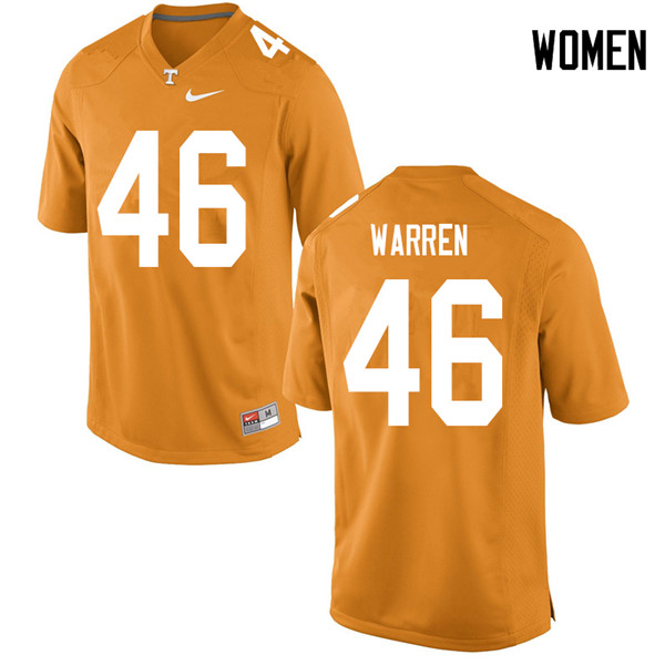 Women #46 Joshua Warren Tennessee Volunteers College Football Jerseys Sale-Orange